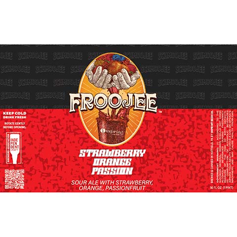 Imprint Beer Froojee Strawberry Orange Passion Sour Ale by Imprint Beer Company, beer label