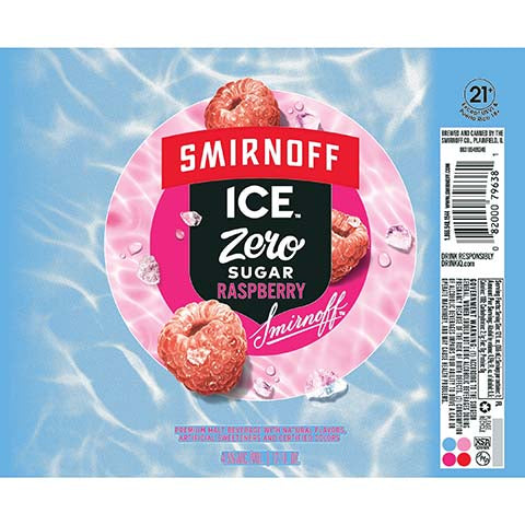 Smirnoff Ice Zero Sugar Raspberry by Smirnoff, beer label