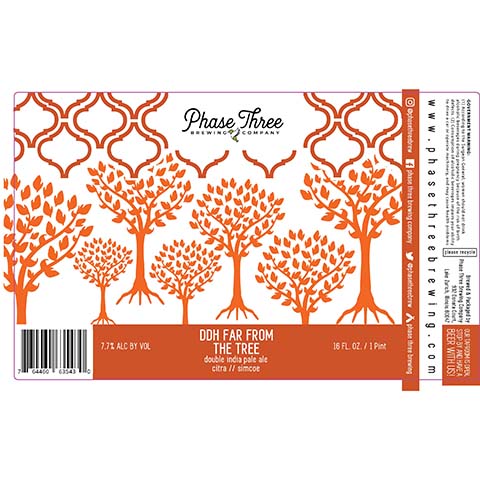 Phase Three DDH Far From The Tree DIPA by Phase Three Brewing Company, beer label