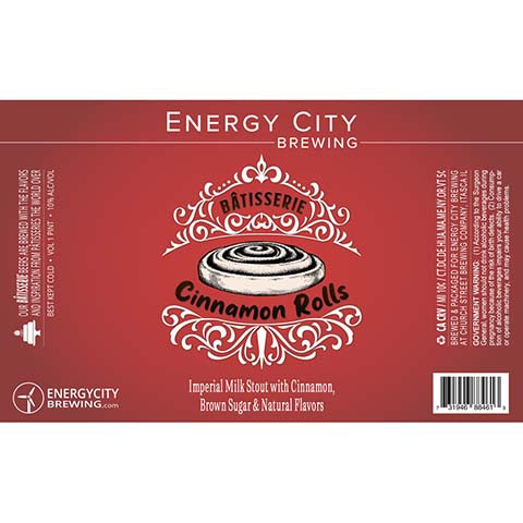 Energy City Batisserie Cinnamon Rolls Imperial Milk Stout by Energy City Brewing, beer label