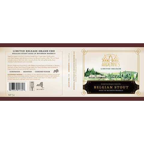 Ardennes Belgian Stout by Ardennes Brewing LLC, beer label