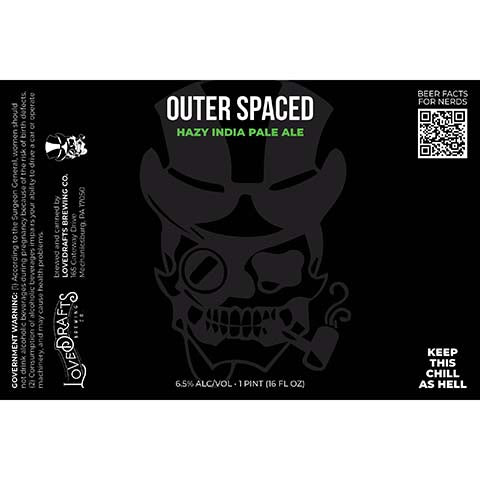 Lovedrafts Outer Spaced Hazy IPA by Lovedrafts Brewing Co., beer label
