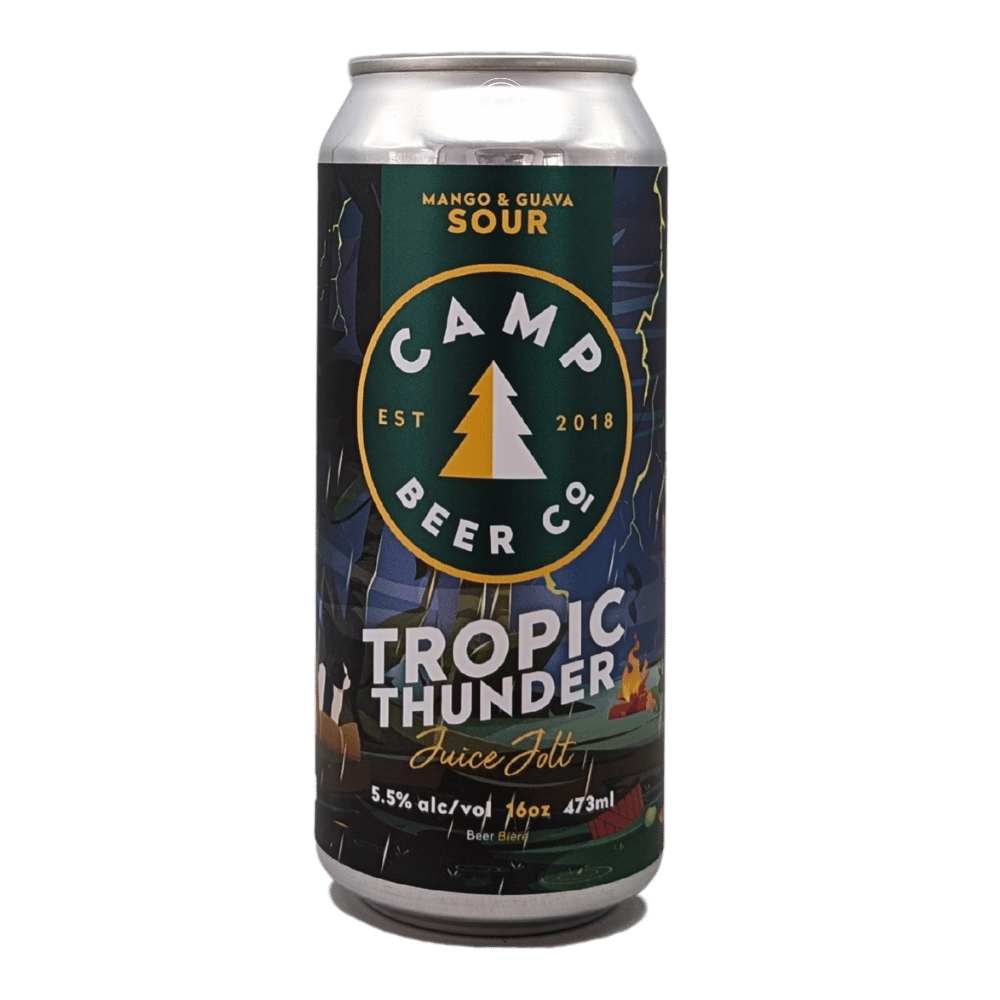Tropic Thunder Mango Guava Sour by Camp Beer Co., beer label