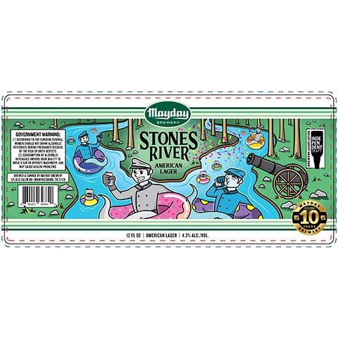 Mayday Stones River American Lager by Mayday Brewery, beer label