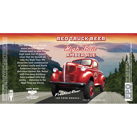 Red Truck High Trail Amber Ale by Red Truck Beer Company, beer label