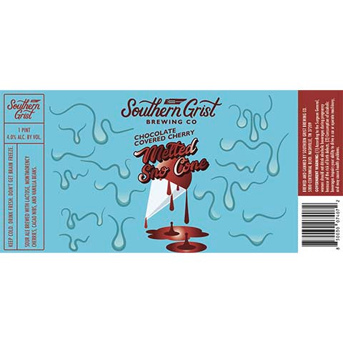 Southern Grist Chocolate Covered Cherry Melted Sno Cone Sour by Southern Grist Brewing Company, beer label