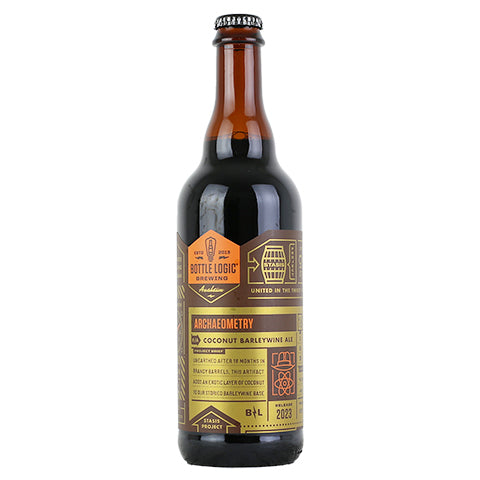 Bottle Logic Archaeometry Coconut Barleywine Ale by Bottle Logic Brewing, beer label