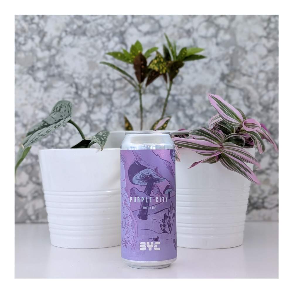 Purple City Hazy Triple IPA by SYC Brewing Co., beer label