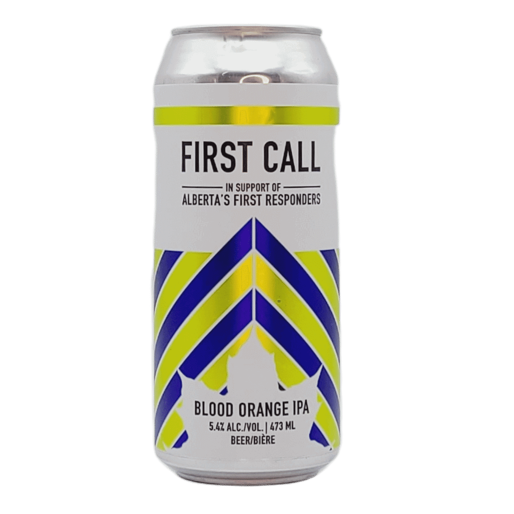 Brewing & Distilling First Call Blood Orange IPA by Last Best Brewing, beer label
