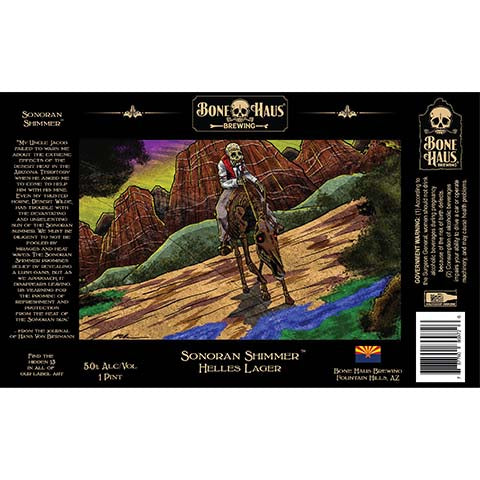 Bone Haus Sonoran Shimmer Helles Lager by Bone Haus Brewing, beer label