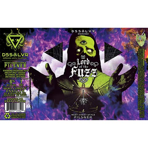 DSSOLVR Lord of the Fuzz Pilsner by DSSOLVR, beer label