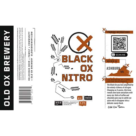 Old Ox Black Ox Nitro by Old Ox Brewery, beer label