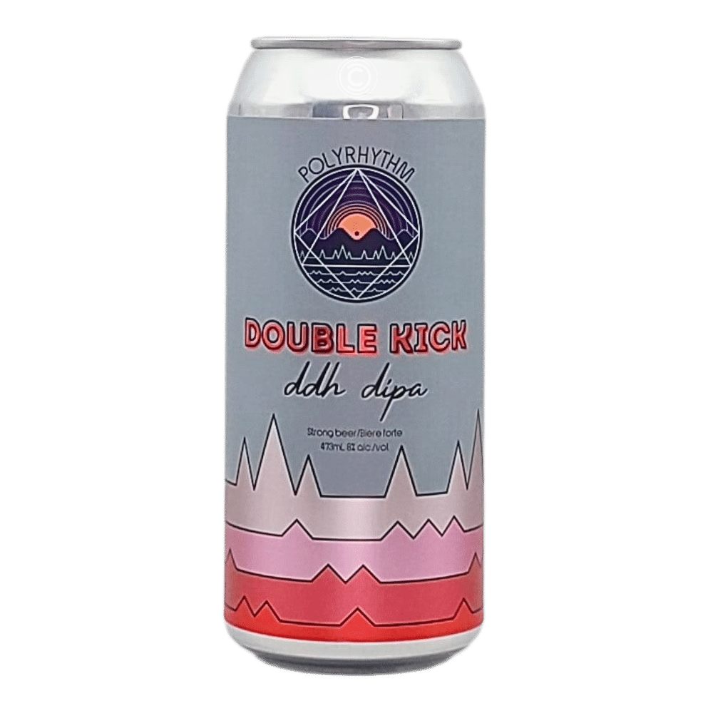 Double Kick Double Dry Hopped Double IPA by Polyrhythm Brewing, beer label