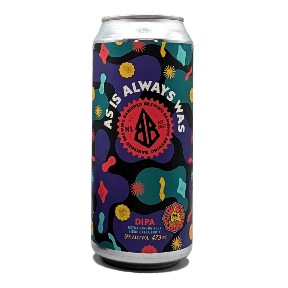 As Is Always Was Hazy Double IPA by Banished Brewing Limited, beer label