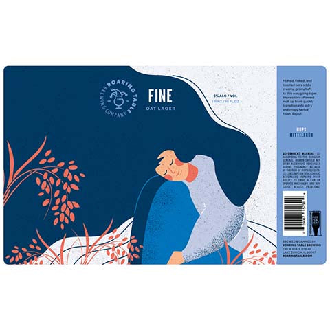 Roaring Table Fine Oat Lager by Roaring Table Brewing, beer label