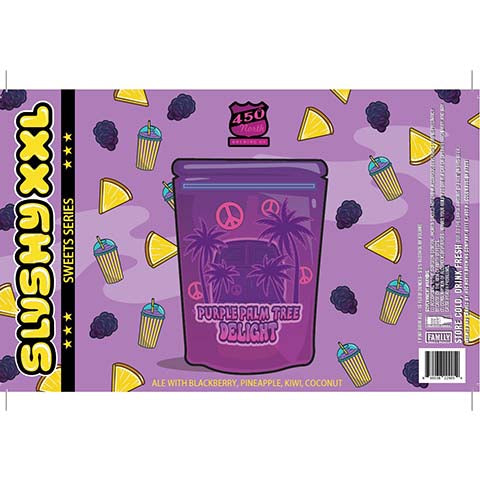 450 North Slushy XXL Purple Palm Tree Delight Sour Ale by 450 North Brewing Company, beer label