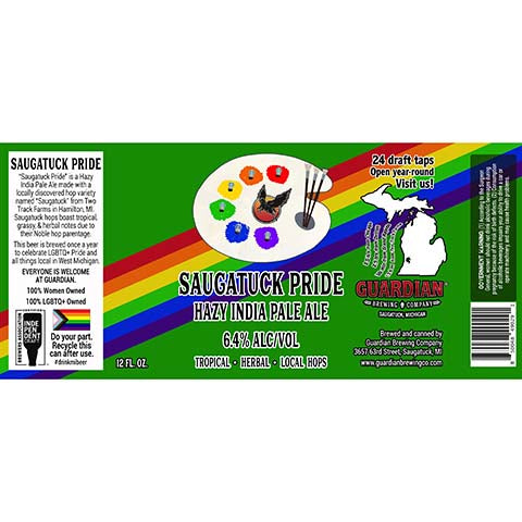 Saugatuck Pride Hazy IPA by The Saugatuck Brewing Company, beer label