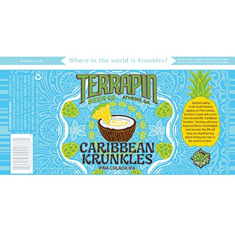 Terrapin Carribean Krunkles IPA by Terrapin Beer Co, beer label