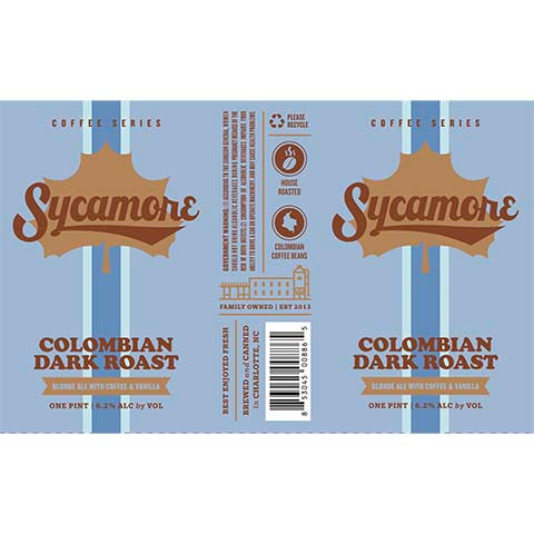 Sycamore Colombian Dark Roast Blonde Ale by Sycamore Brewing, beer label