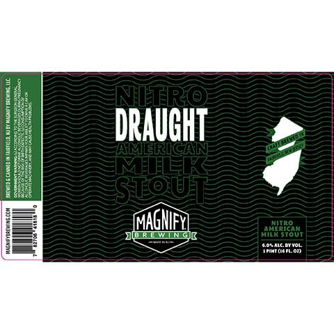 Magnify Nitro Draught Milk Stout by Magnify Brewing Company, beer label