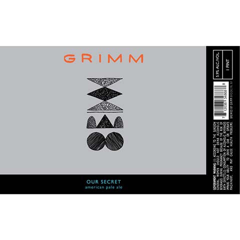 Grimm Our Secret Pale Ale by Grimm Artisanal Ales, beer label