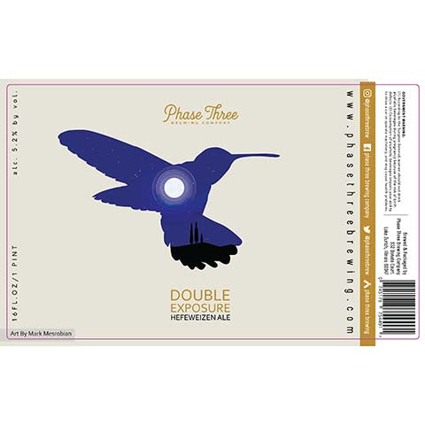 Phase Three Double Exposure Hefeweizen Ale by Phase Three Brewing Company, beer label