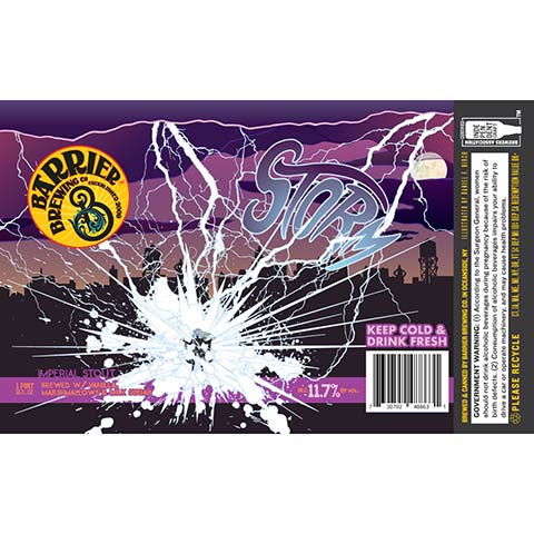 Barrier Storm Imperial Stout by Barrier Brewing Co, beer label