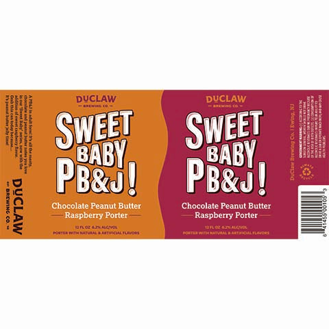 Duclaw Sweet Baby PB&J Porter by DuClaw Brewing Company, beer label