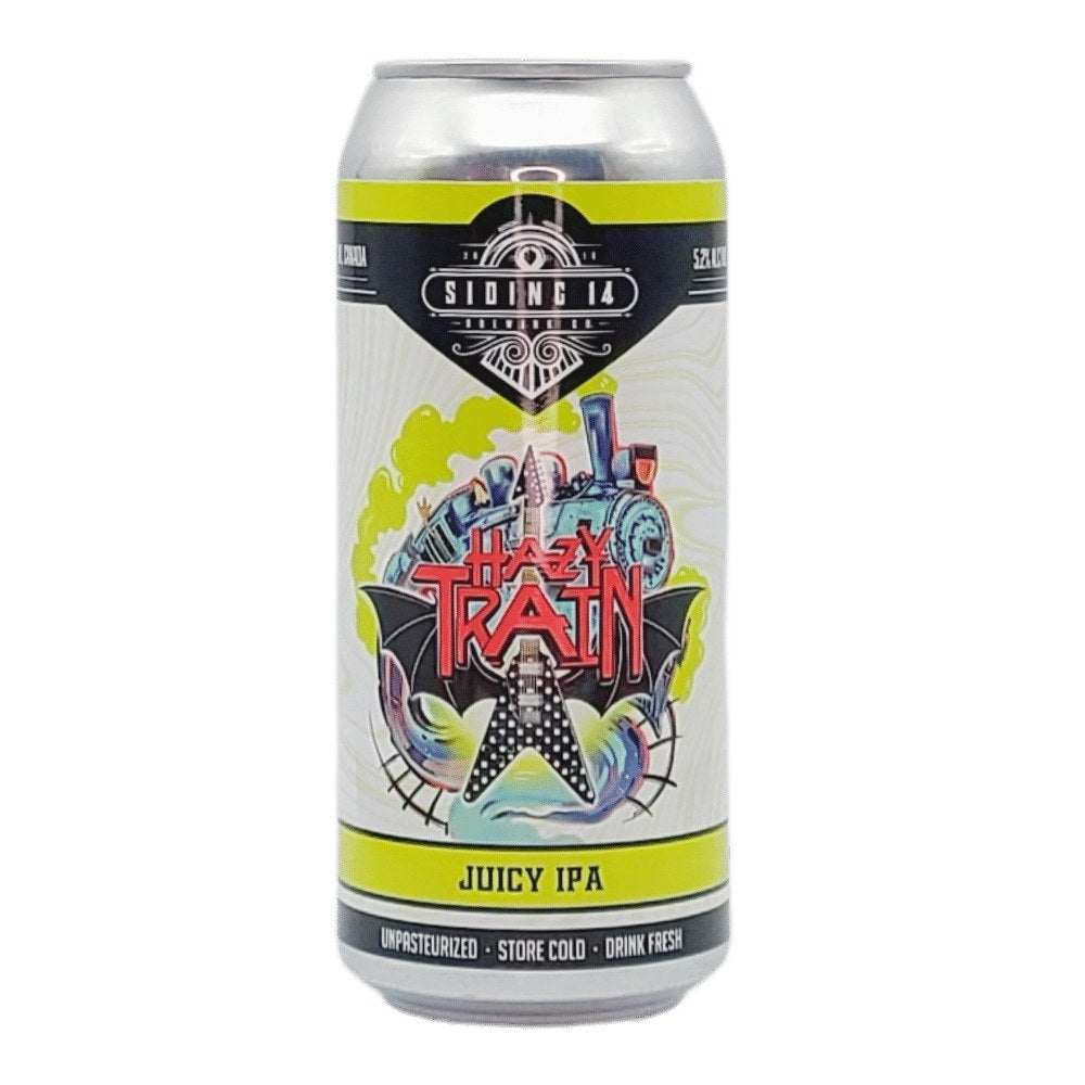 Hazy Train Juicy IPA by Siding 14 Brewing Co., beer label