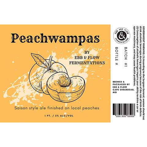 Ebb & Flow Peachwampas Saison Style Ale by Ebb & Flow, beer label