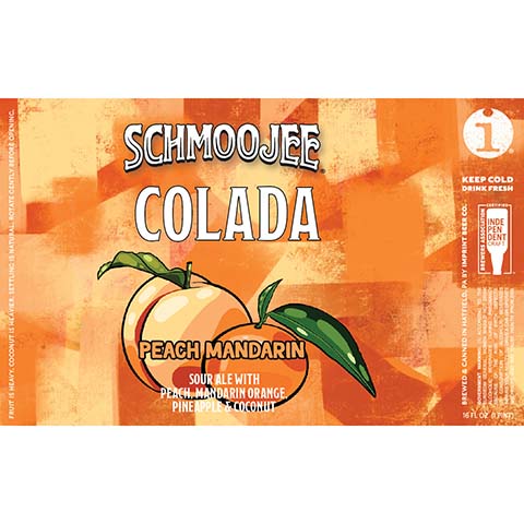 Imprint Schmoojee Colada Peach Mandarin Sour Ale by Imprint Beer Company, beer label
