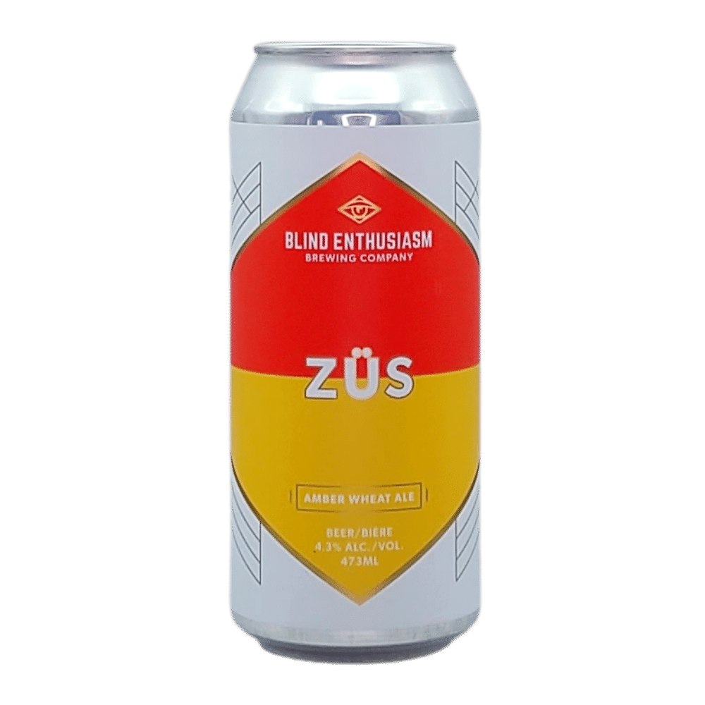 ZUS Amber Wheat Ale by Blind Enthusiasm Brewing Company, beer label