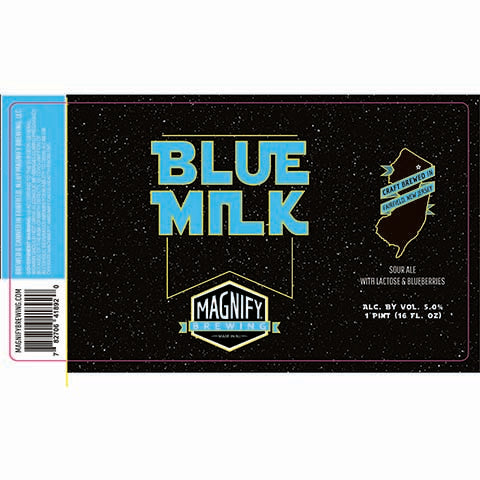 Magnify Blue Milk Sour Ale by Magnify Brewing Company, beer label