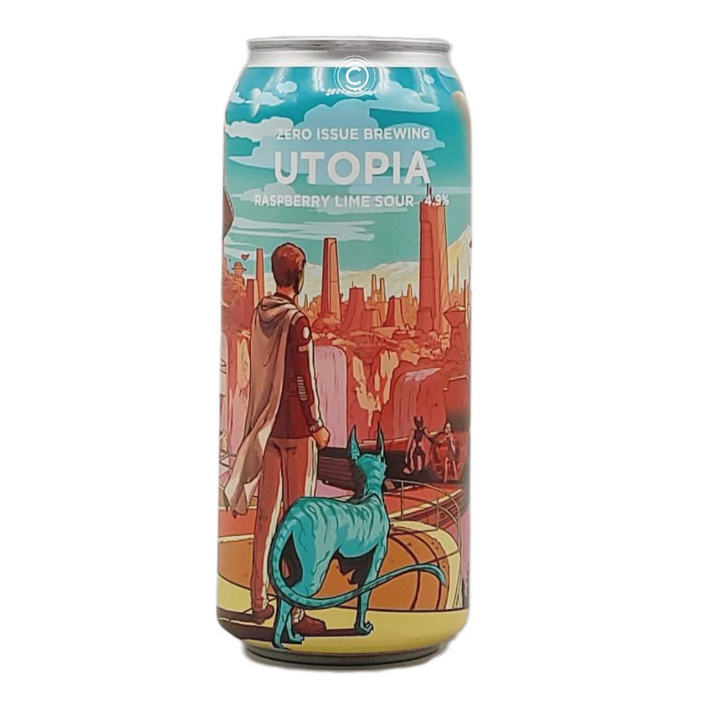 Utopia Raspberry Lime Sour by Zero Issue Brewing, beer label