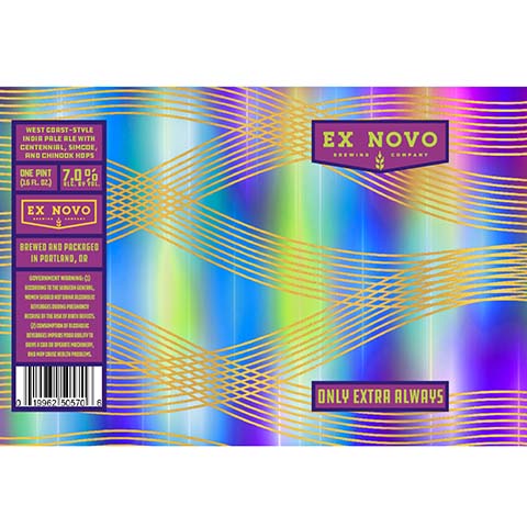Ex Novo Only Extra Always West Coast IPA by Ex Novo Brewing Co, beer label