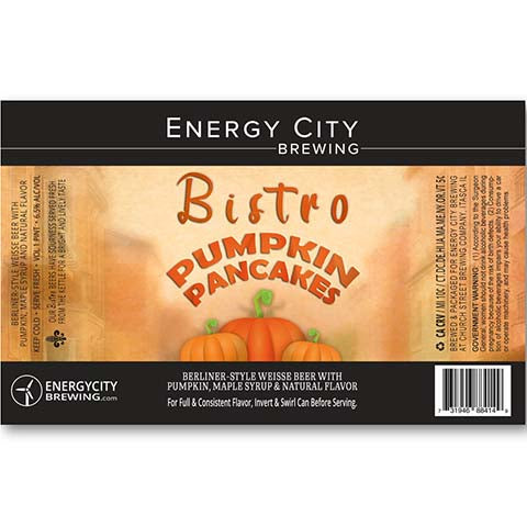 Energy City Bistro Pumpkin Pancakes Weisse Beer by Energy City Brewing, beer label