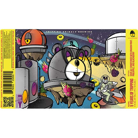 Tripping Animals 5 Years of Tripping Sour by Tripping Animals Brewing Co., beer label