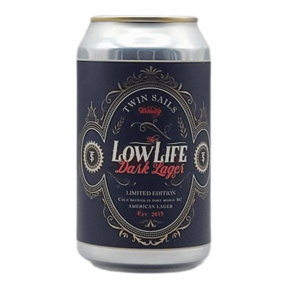 Low Life Dark Lager by Twin Sails Brewing, beer label