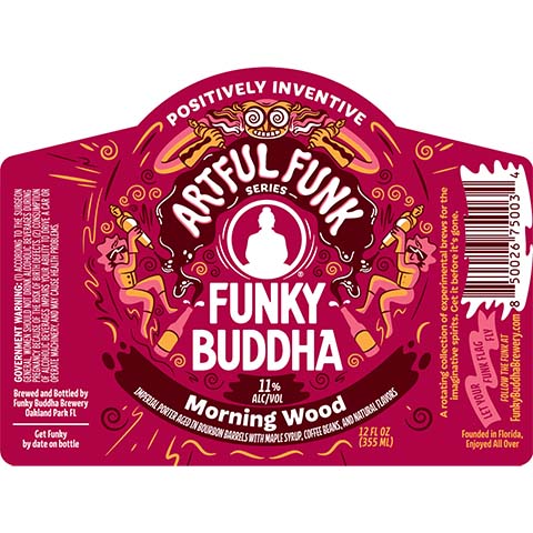 Funky Buddha Artful Funk Morning Wood Imperial Porter by Funky Buddha Brewery, beer label