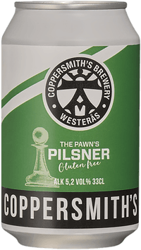 The Pawns Pilsener Non-Gluten by Coppersmith's, beer label
