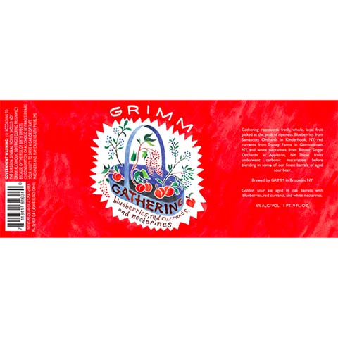 Grimm Gathering Blueberries, Red Currants, And Nectarines by Grimm Artisanal Ales, beer label
