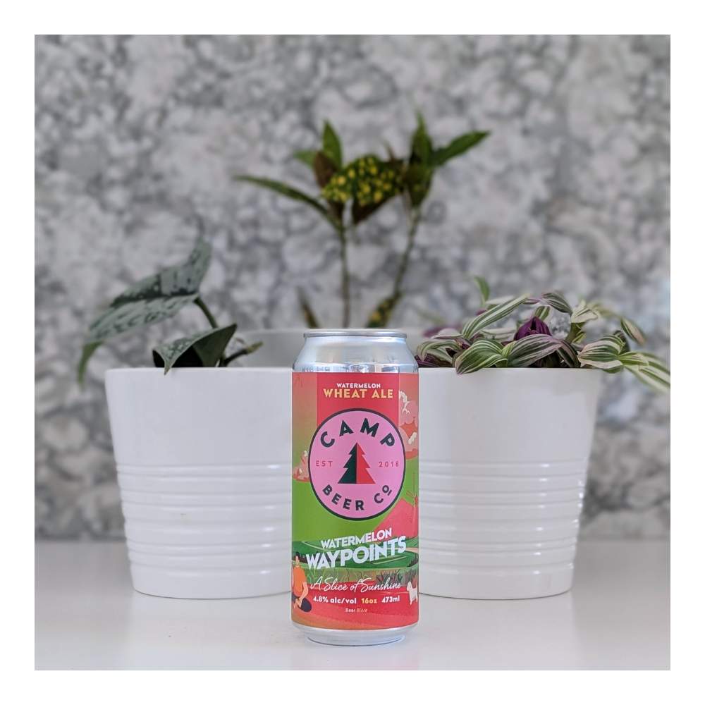 Waypoints Watermelon Wheat Ale by Camp Beer Co., beer label