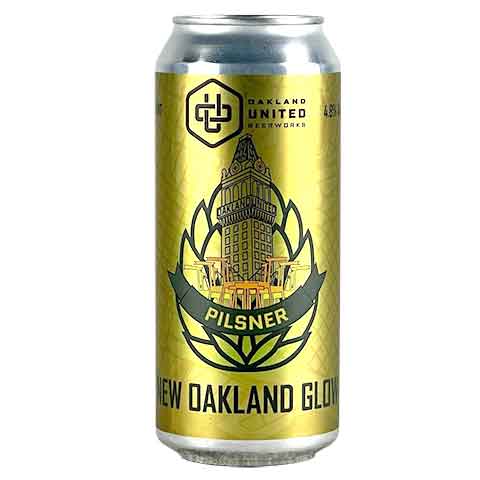Oakland United New Oakland Glow Pilsner by Oakland United Beerworks, beer label