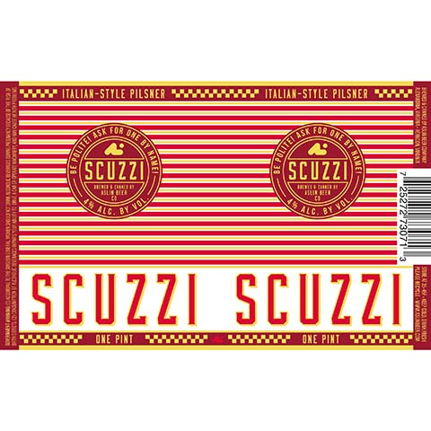 Aslin Scuzzi Italian Pilsner by Aslin Beer Company, beer label