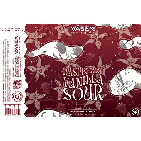 Vasen Raspberry Vanilla Sour by Vasen Brewing Company, beer label