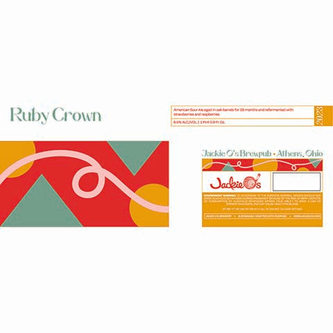 Jackie O's Ruby Crown Sour by Jackie O's Pub & Brewery, beer label