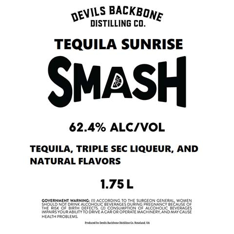 Devil's Backbone Tequila Sunrise Smash by Devils Backbone Brewing Company, beer label