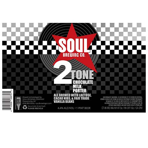 Soul Brewing 2Tone Chocolate Milk Porter by Soul Brewing Co., beer label