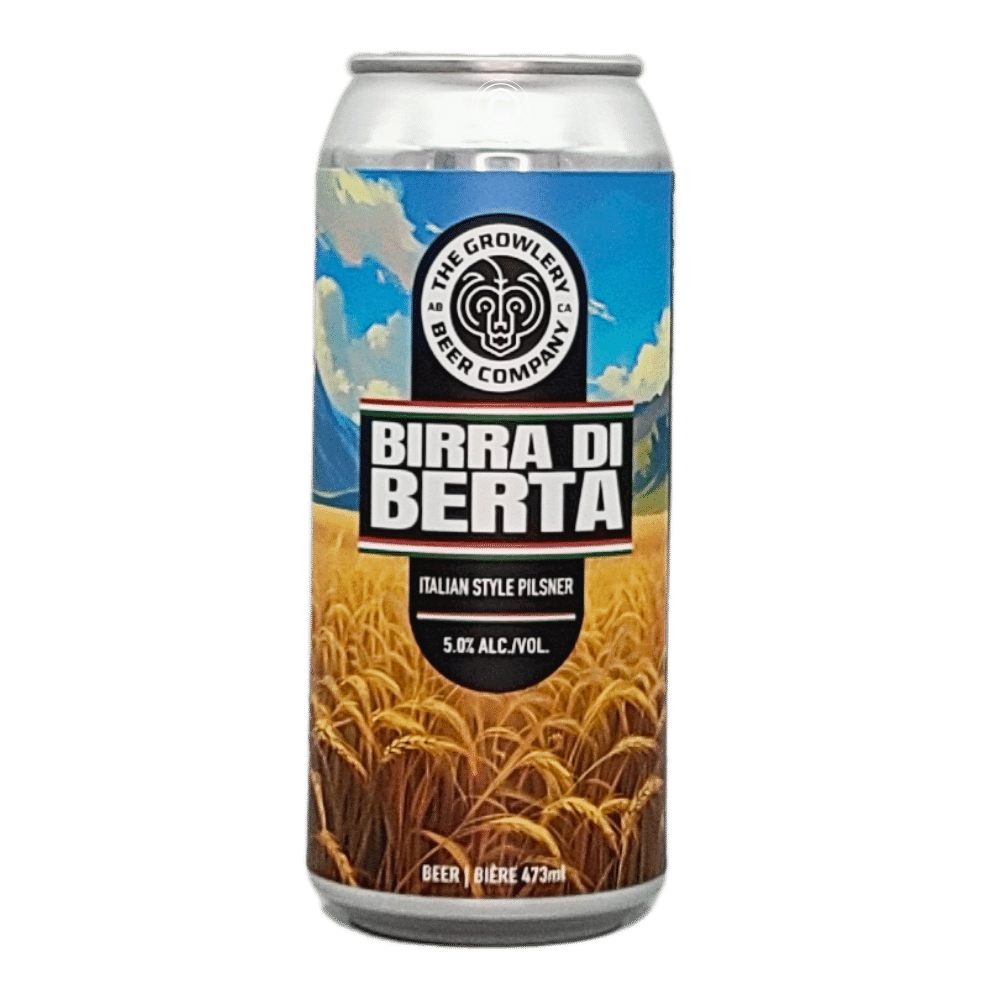 Birra Di Berta Italian Style Pilsner by The Growlery Beer Co., beer label