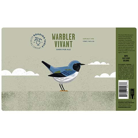 Roaring Table Warbler Vivant Dark Pub Ale by Roaring Table Brewing, beer label